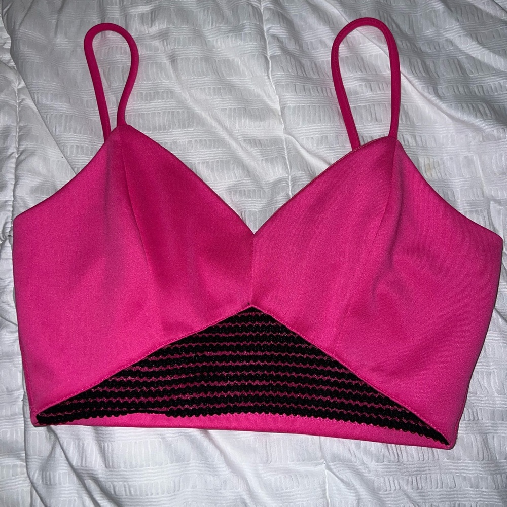 Pink, cropped, night out top